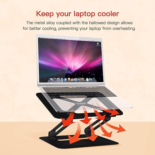Miniatura 5 de TRUNIUM Soporte para laptop, soporte para laptop, soporte multiángulo con ventilación de calor, elevador ajustable para laptop de hasta 15.6
