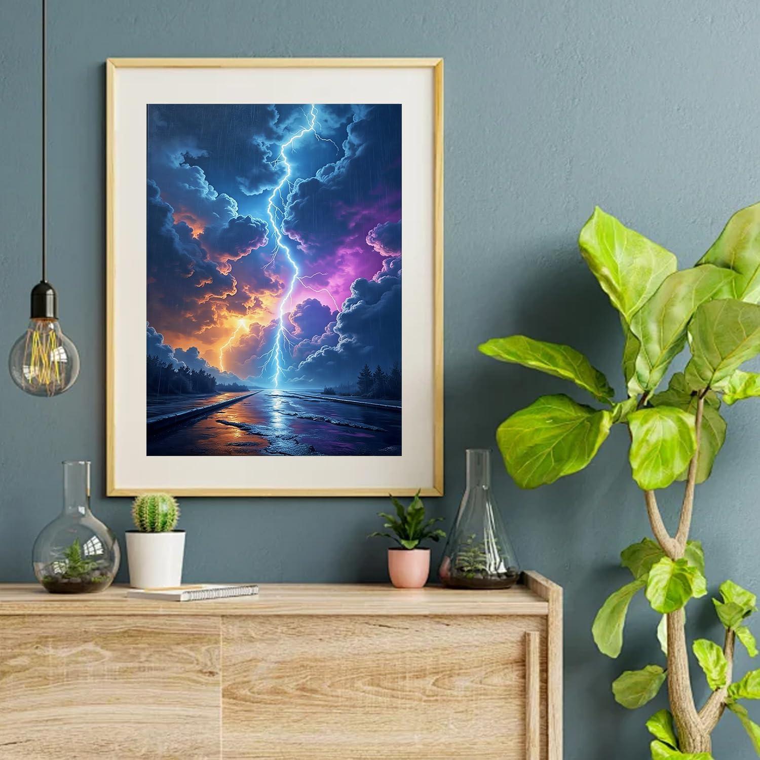VeGuude Diamond Art Kits for Adults,Colorful Lightning 5D Diamond Painting Dots Art Kits for Adults Beginner, DIY Full Round Gem Crystal Art Paint by Diamond,for Home Wall Decor 12x16 inch image 5