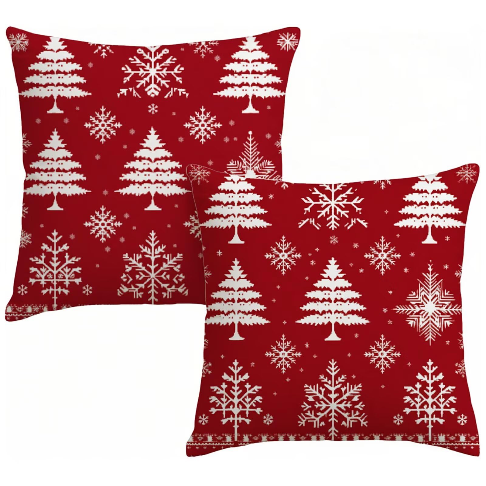 Cushion covers pour salon et jardin : housse de coussin rouge 70x70 imperméable velours patio