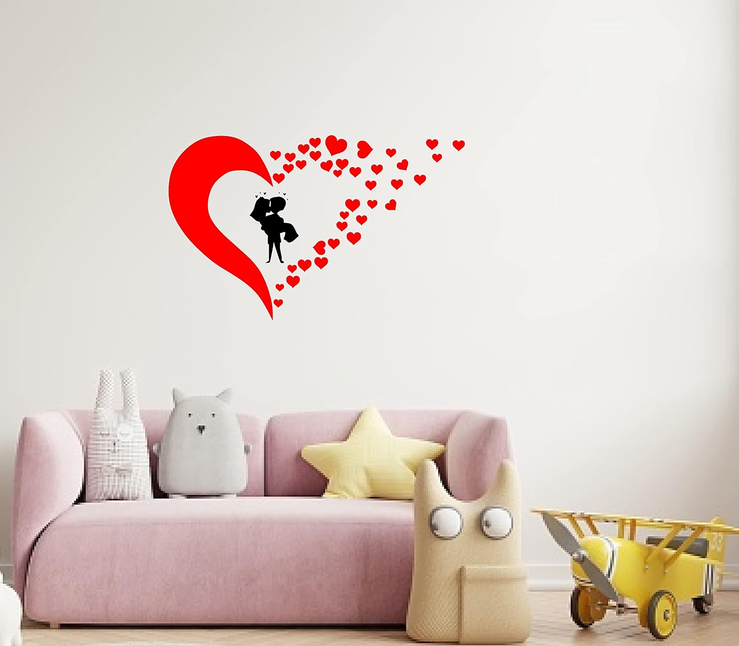 Abstract Beautiful Love Couple Wall Sticker (PVC Vinyl Covering Area