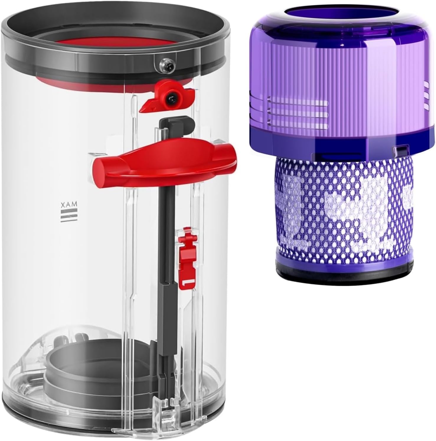 Canister Dust Bin and Filter Compatible With Dyson V11, V15, SV14, SV15, SV22 Vacuum Cleaners Replacement Parts Standard Bin Dust Bucket HEPA Filter Attachments Part no. 970050-01/965443-01