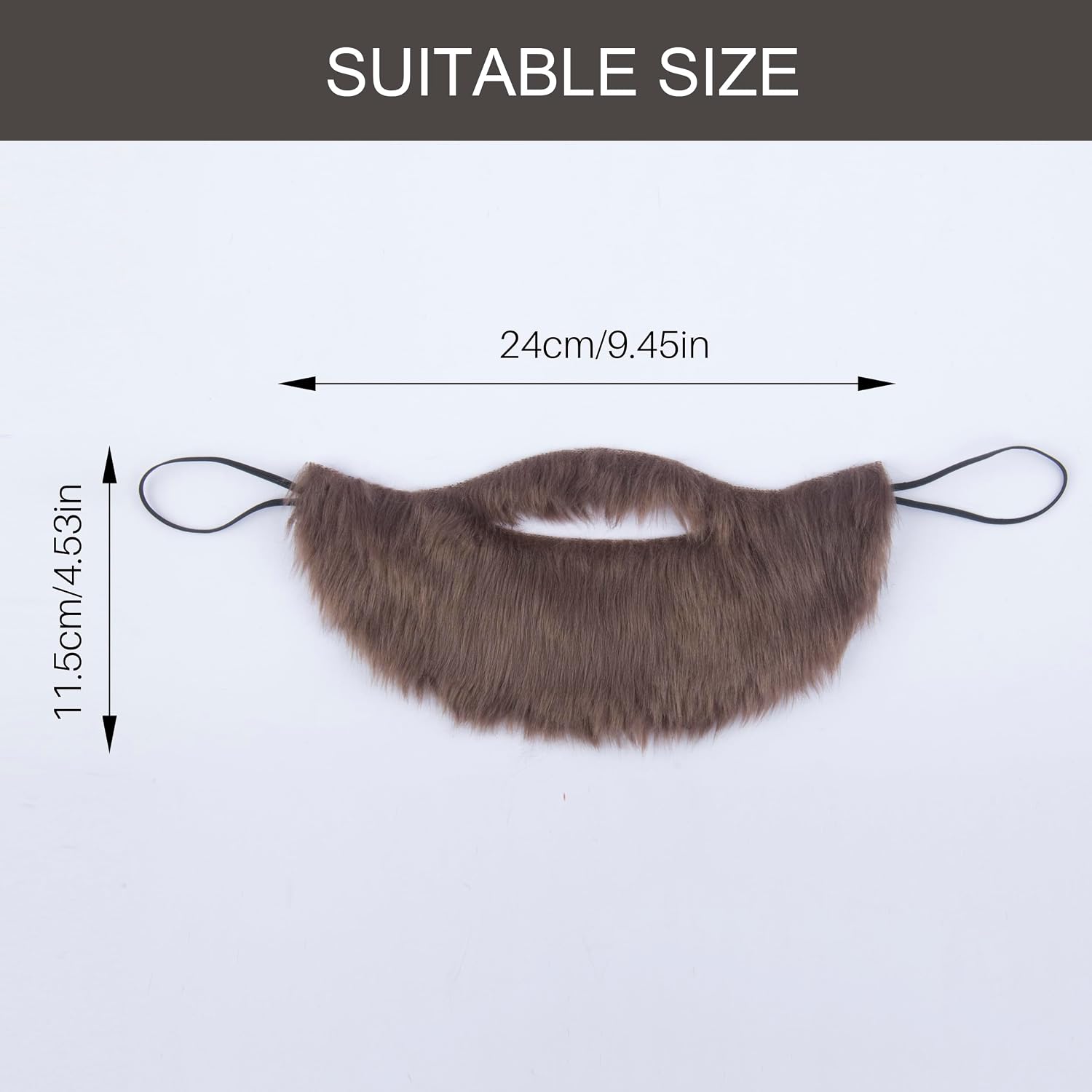 Yan Dream Men Fake Beard Adult False Mustache with Elastic Band Costume Facial Hair for Cosplay Party