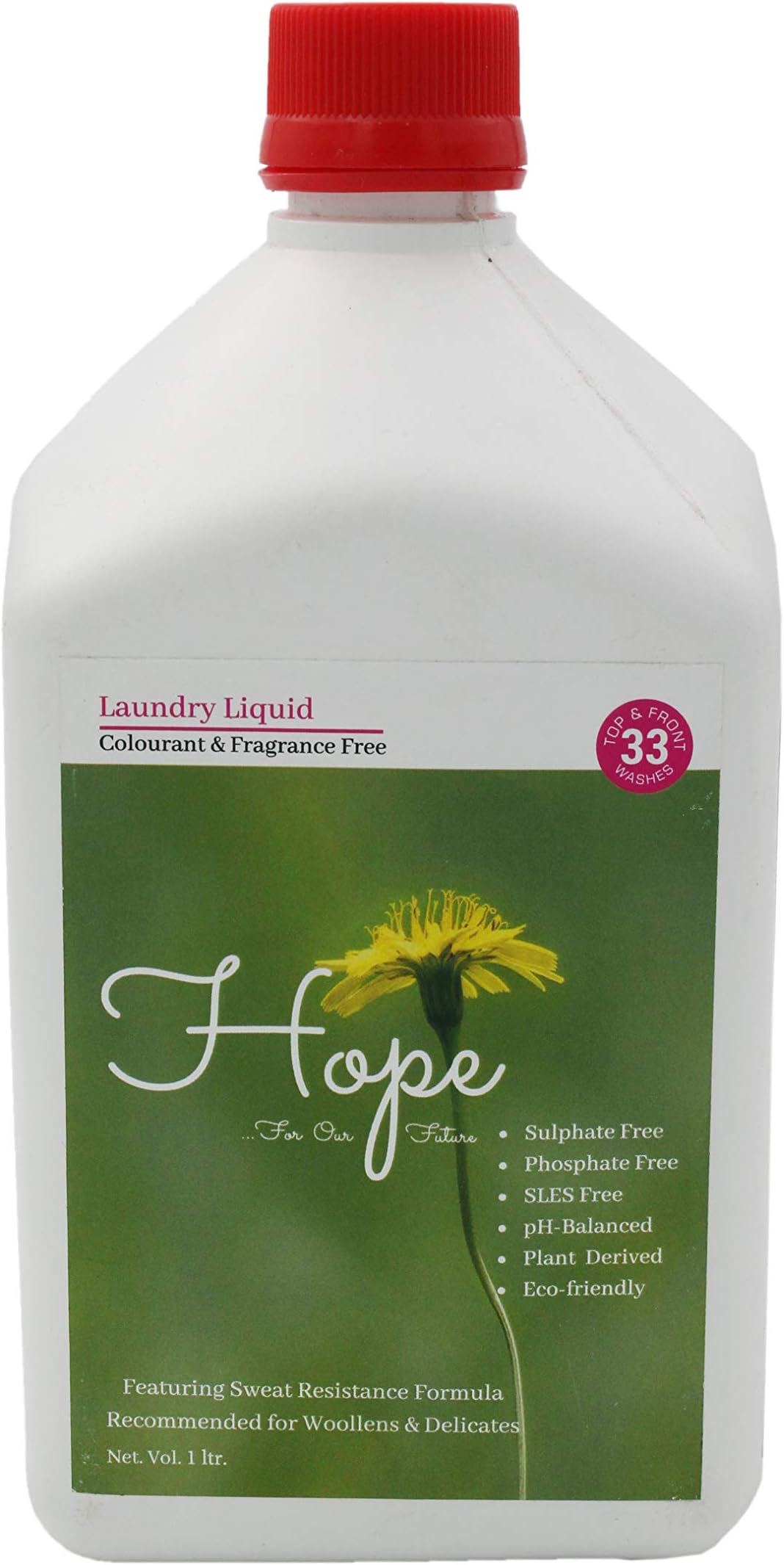 Hope, Laundry Liquid (1 ltr) | Eco-Friendly, Non-Toxic | Baby safe & Pet Safe | Skin Friendly