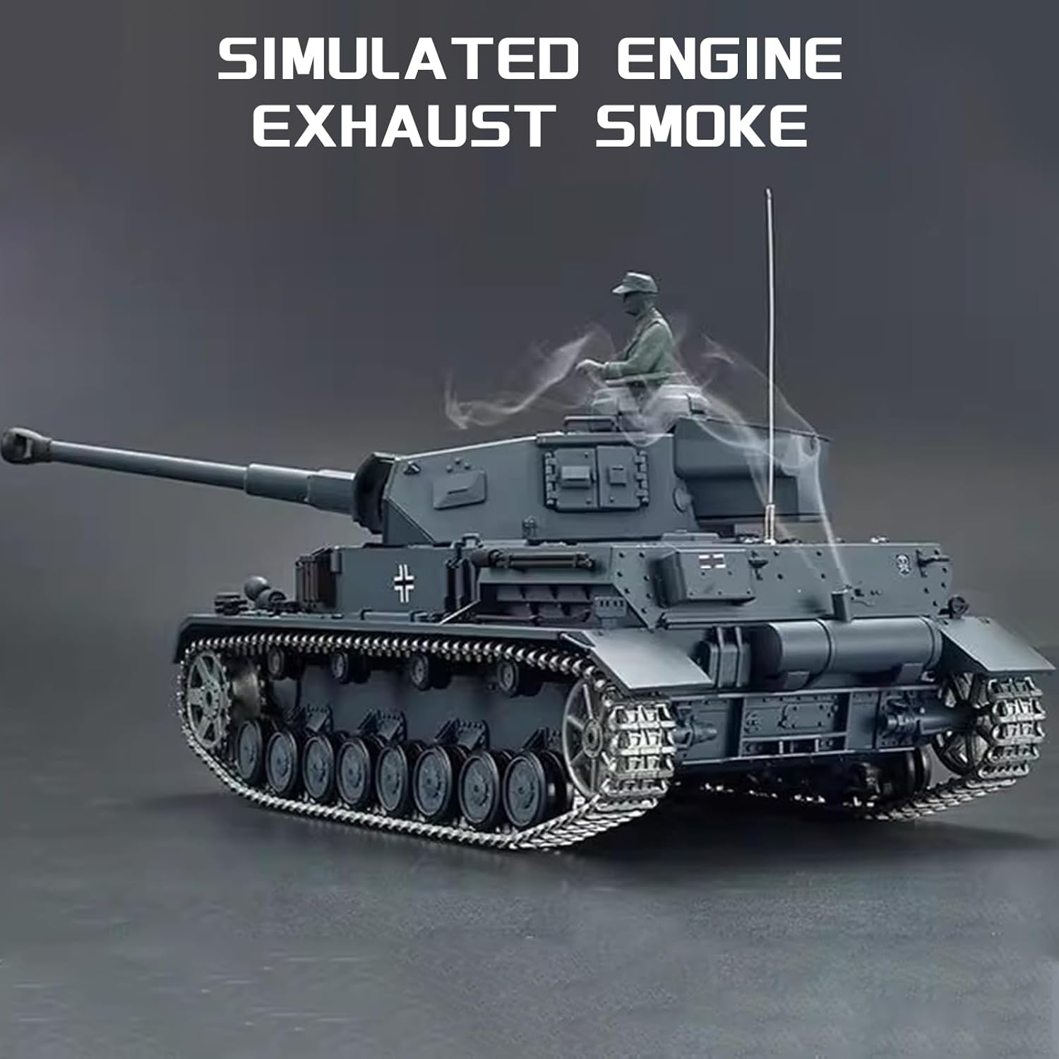Henglong 1:16 German Panzer IV (F2 Type) RC Medium Tank, 2.4Ghz Remote Control Metal Tank for Adults Model Toy (Professional Version)