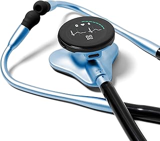 Eko CORE 500™ Digital Stethoscope — 40x Amplification, Active Noise Cancellation, 3-Lead ECG, FDA-Cleared AI with Eko+, Full-Color Display, Reimbursement Eligible — Cool Blue, COR501-CBL/CBL