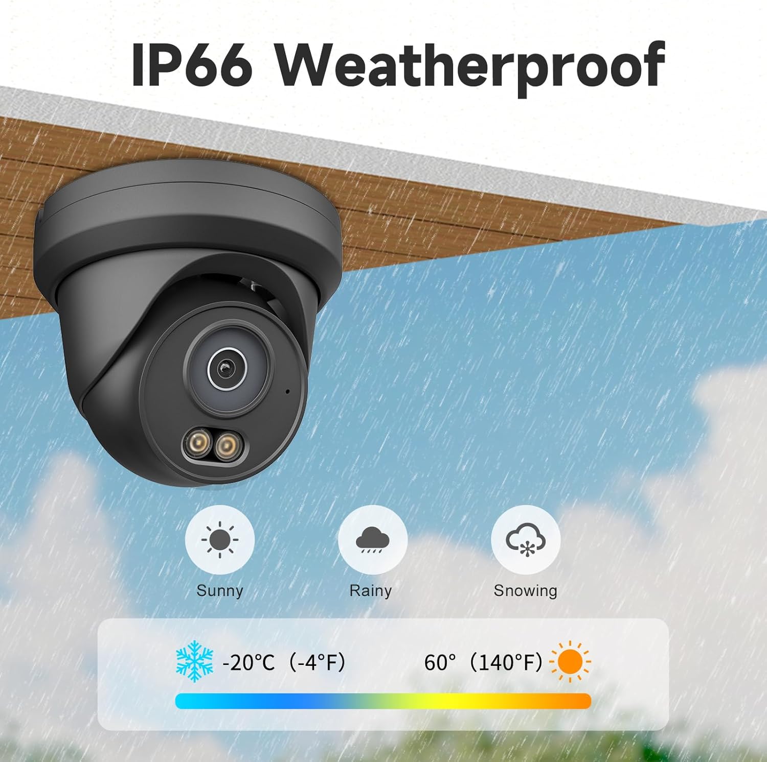 UNILOOK 4MP PoE IP Camera, Wired Turret Security IP Camera Outdoor, 100FT Smart Dual Light Color Night Vision, AI Human Motion Detection, Built-in Mic, IP66, 2.8mm, Full Metal, NDAA (Black)