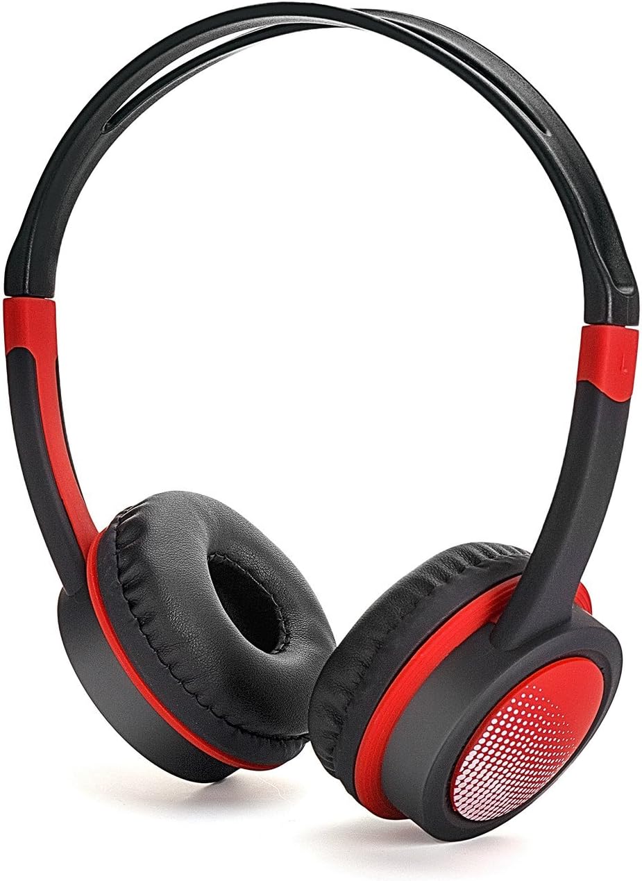 Utaly VEDRAU01A5 Over Ear Volume Limited Headphones for Kids, Toddler for School Volume Limiting - Black/Red