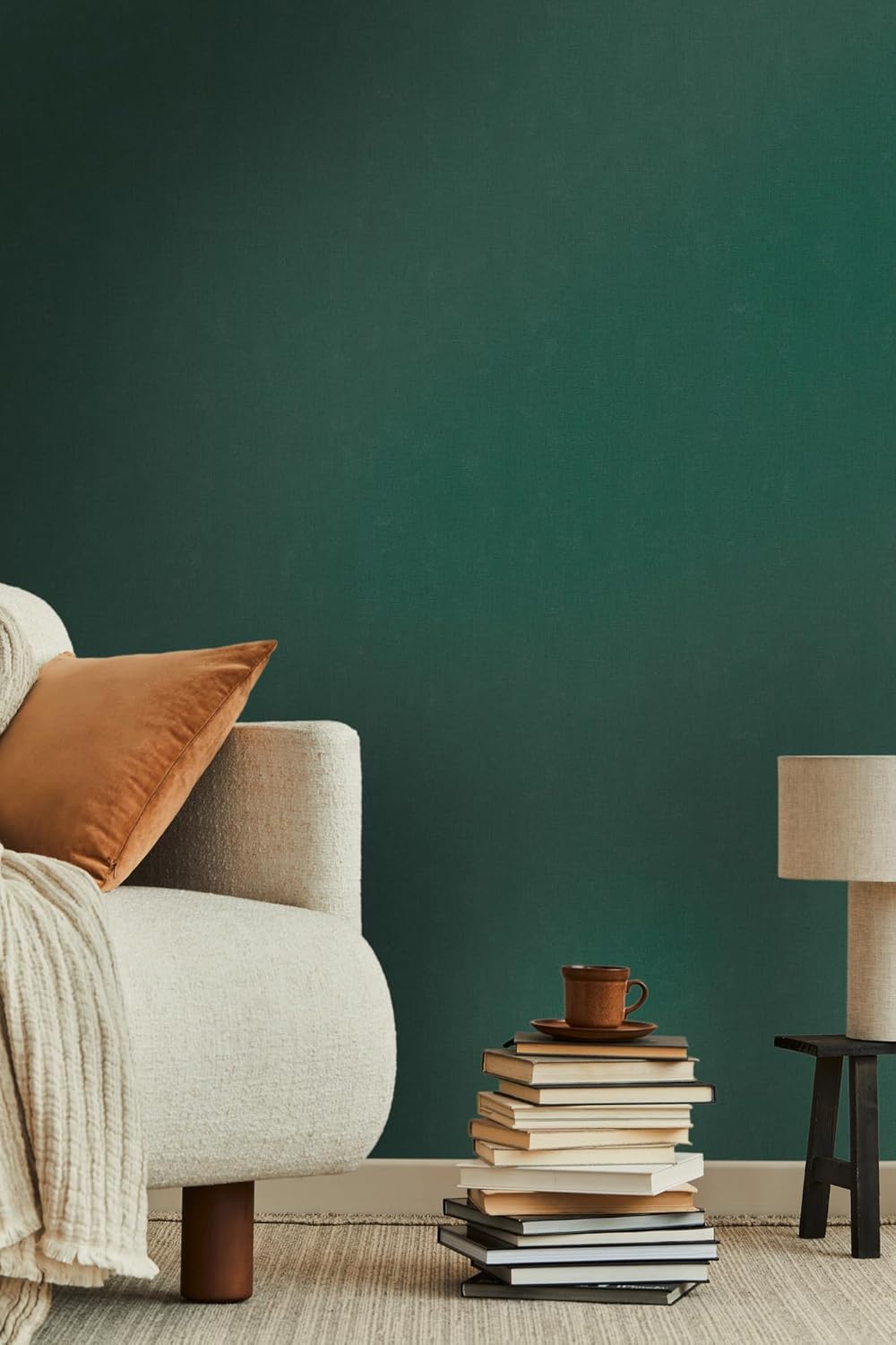 A.S. Création Casual Living 393395 Wallpaper Green Dark Green High-Quality Plain Non-Woven Wallpaper for Bedroom 10.05 m x 0.53 m Made in Germany