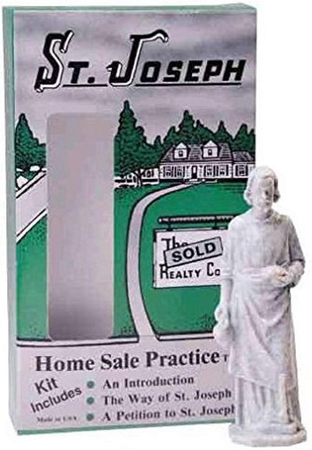 Design Toscano TW200 Joseph Patron of Home Sales Statue Real Estate Kit, 1 inches wide, 3 inches tall, Handcast Polyresin, Antique Stone Finish