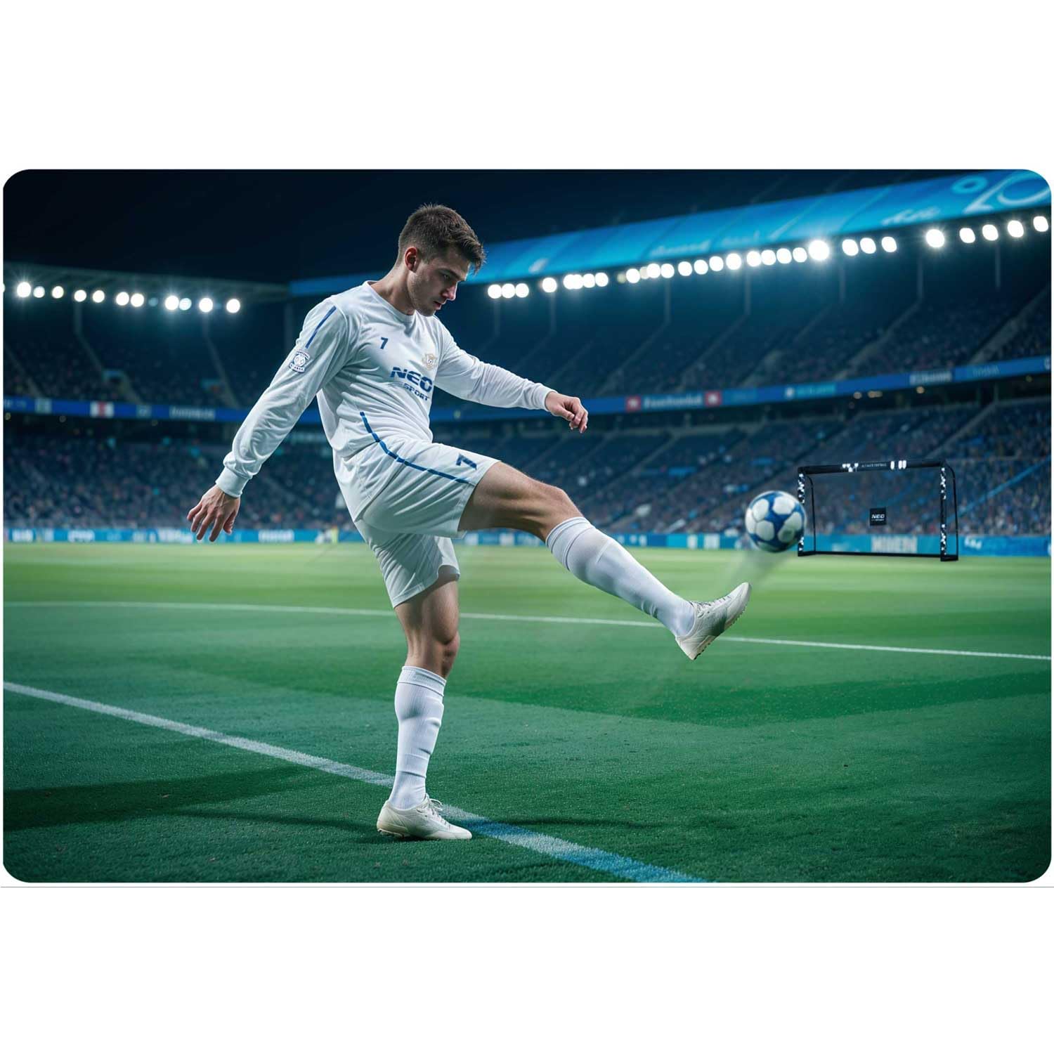 Neo-Sport Bramka Do Piłki Nożnej Dla Dzieci i Dorosłych Z Pokrowcem Na Stelaż 300 x 200 x 120 cm