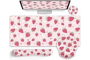 Strawberry Mouse Pad Desk Mat Set - A Functional Fusion of Comfort and Cuteness