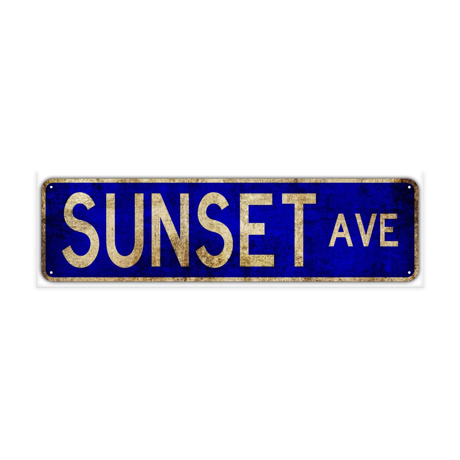 HOUVSSEN Sunset AVE Street Sign Rustic Vintage Retro Metal Decor Wall Shop Man Cave Bar Fun Metal Sign 4x16 Inch Vintage Plaque Handicraft Best Gift Metal Tin Sign