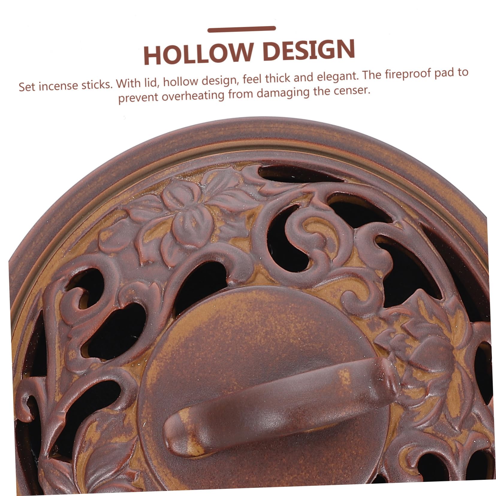 Bruciatore Incenso Ceramico, Porta Incenso da Tavolo, Decorazione | Stile Retrò Bronzo, per Camera da Letto e Ambiente Interno, Uso Multifunzione per Aromaterapia e Relax