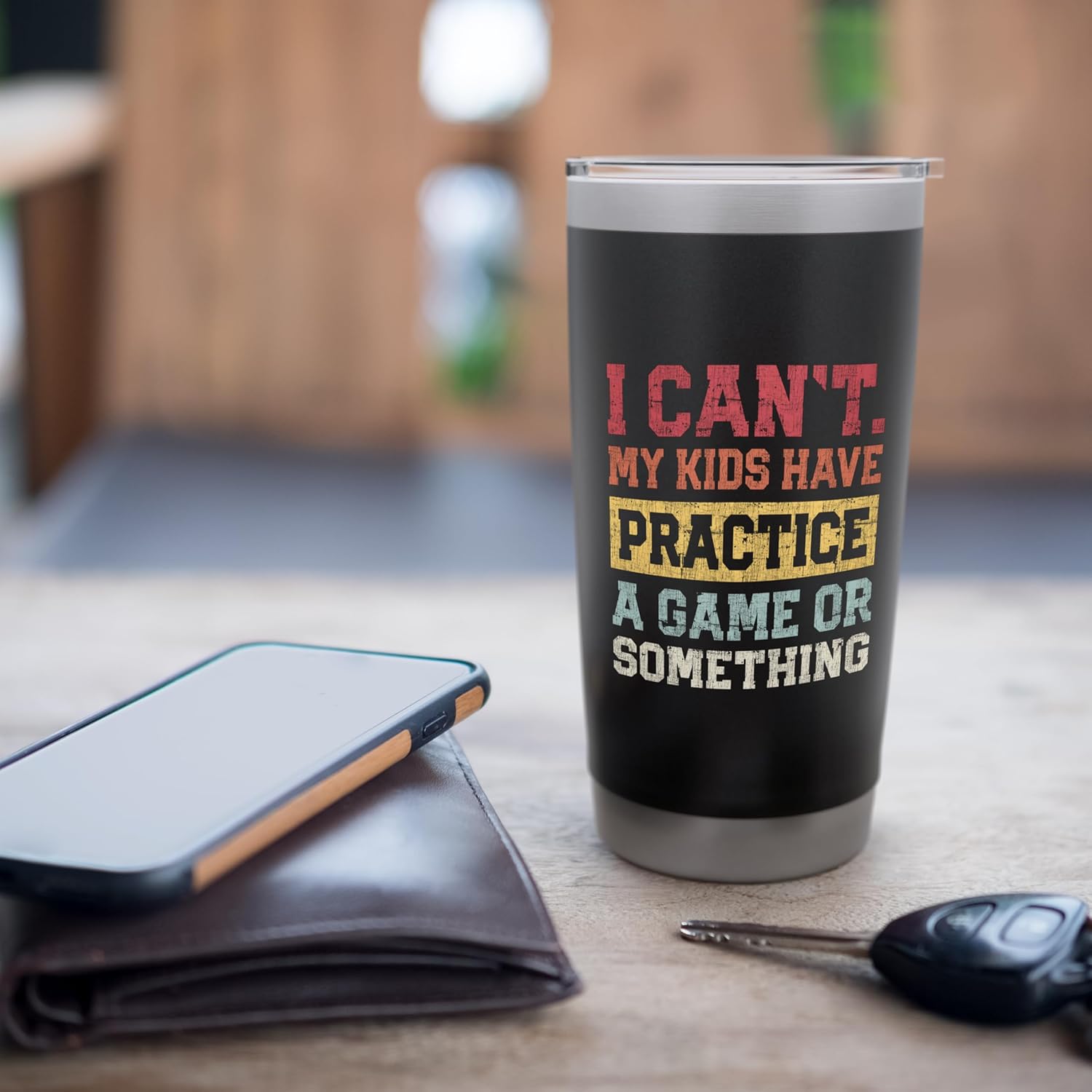 I Cant My Kids Have Practice A Game Or Something Funny Mom Stainless Steel Insulated Tumbler - Image 7