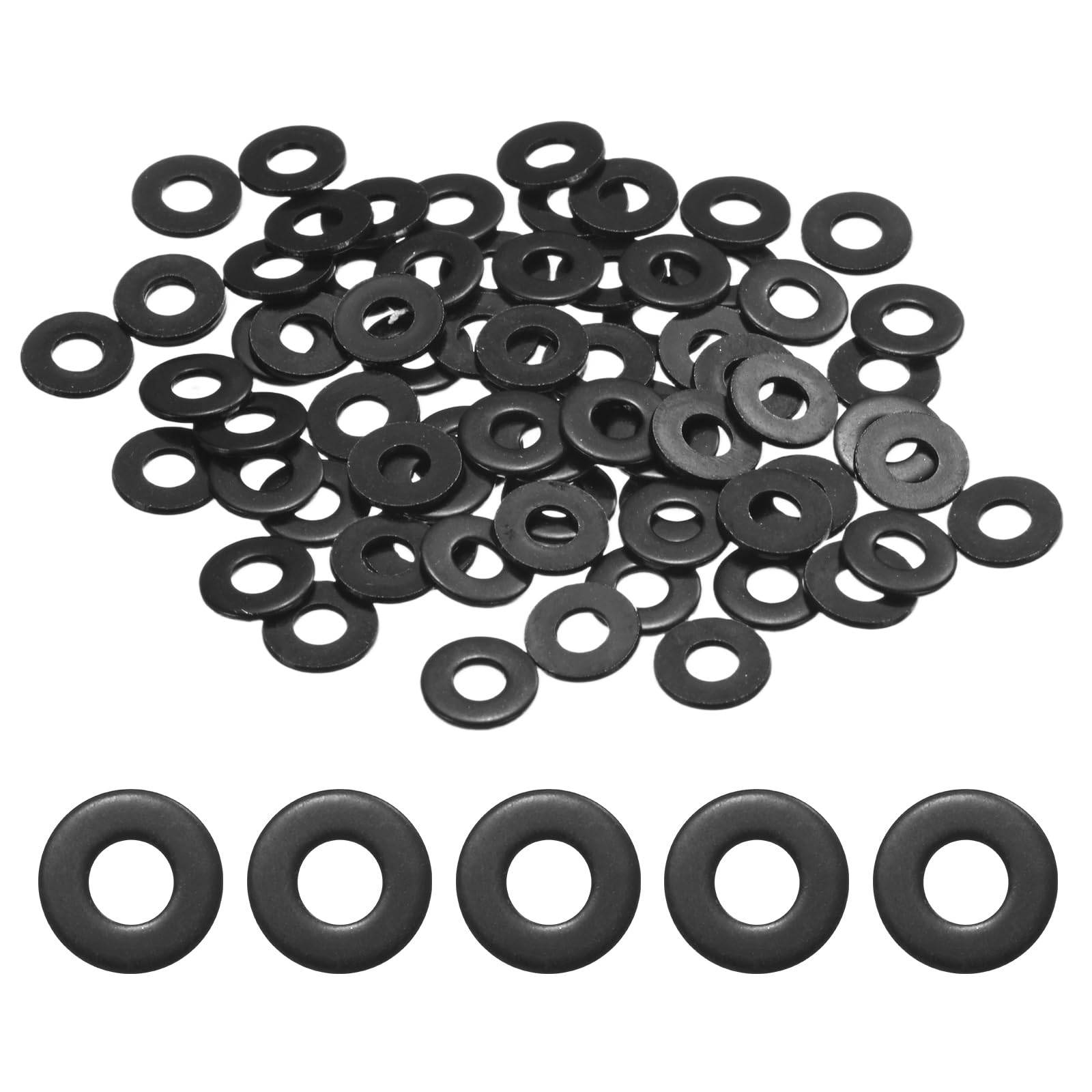 M METERXITY 100-Pack 6# Flat Washers 3/8in OD Black Galvanized