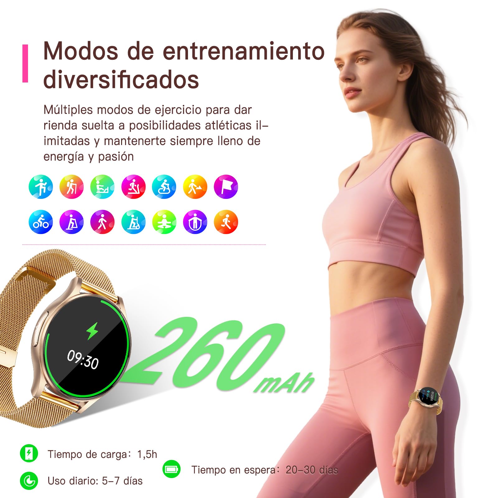 2026 ECG+HRV Reloj Inteligente Mujer con Presión Arterial/BMI/Microchequeo, 1.43'' AMOLED Smartwatch con Función Femenina, 24H Pulsometro, SpO2, Monitor de Sueño, para iOS Android | 1.43'' AMOLED Smartwatch Con Función Femenina, BMI, Microchequeo, Pulsome
