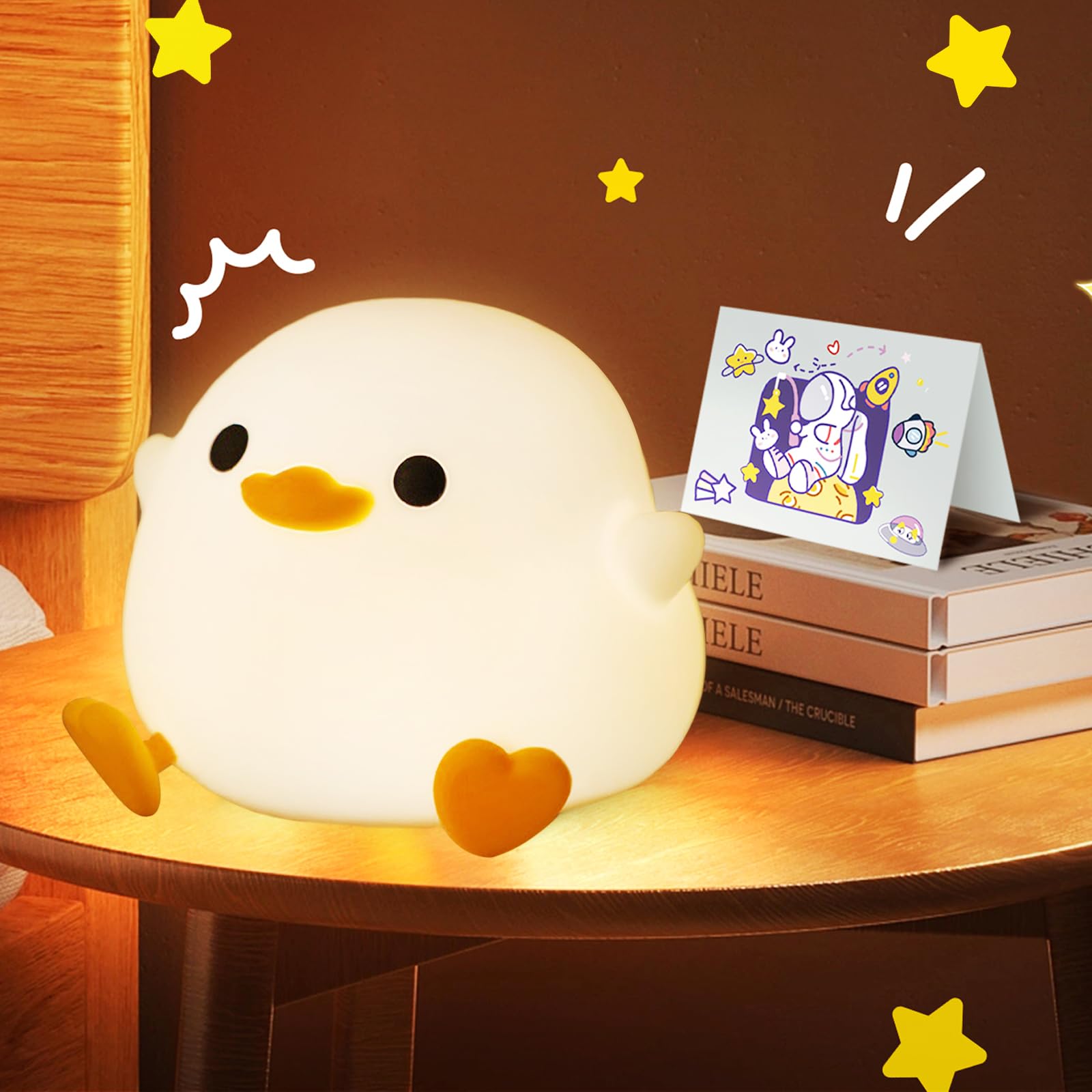 UCAMP Luz Nocturna Infantil,Silicona Luz Quitamiedos con Temporizador y Control Táctil,Luz de Noche recargable por USB para Niños,Luz Nocturna Bebé Silicona con Decoración de la Habitación