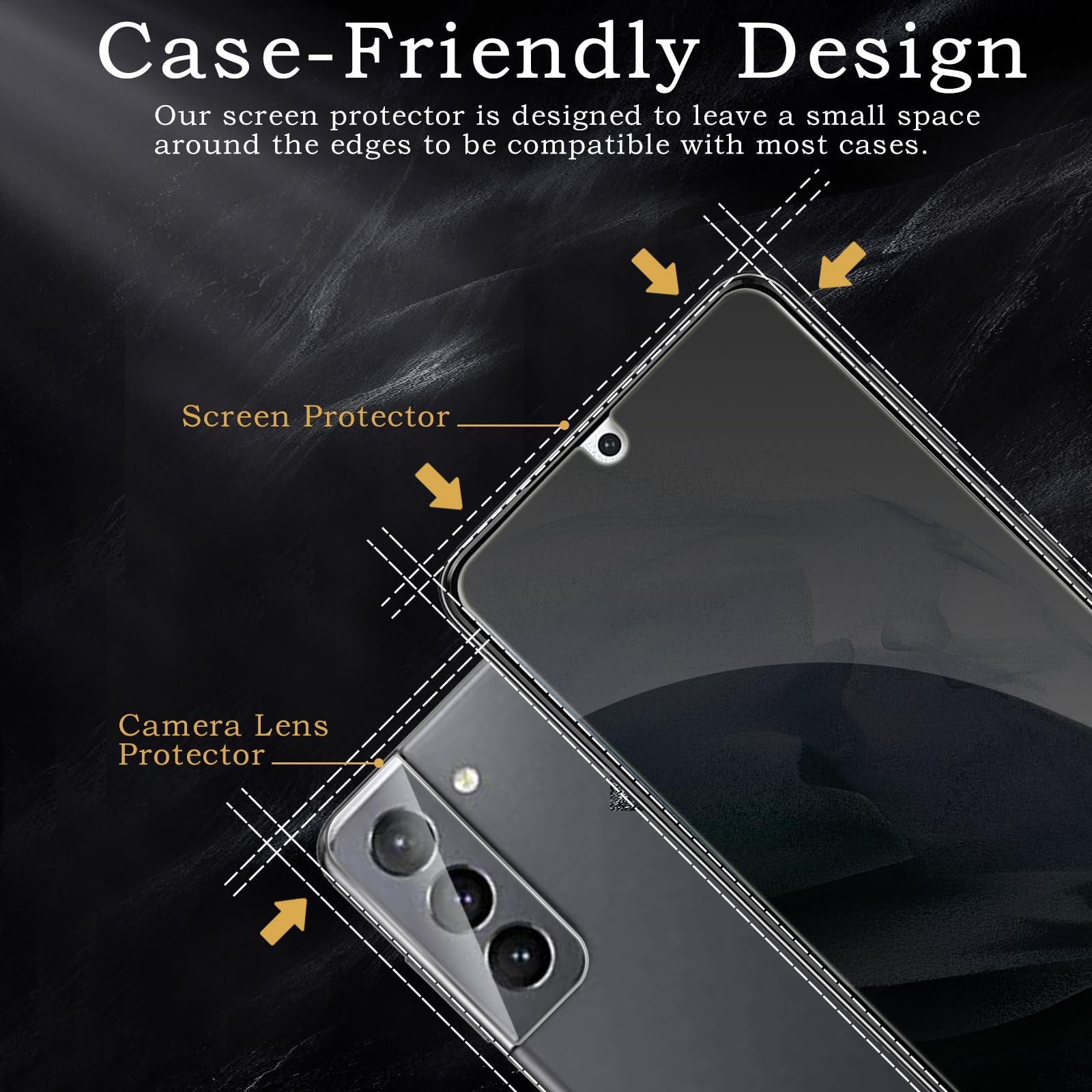 Pellicola protettiva per la privacy per Samsung Galaxy S21 5G, accessori in vetro temperato infrangibile, pellicola in vetro temperato anti spia, compatibile con custodie, ultra resistente