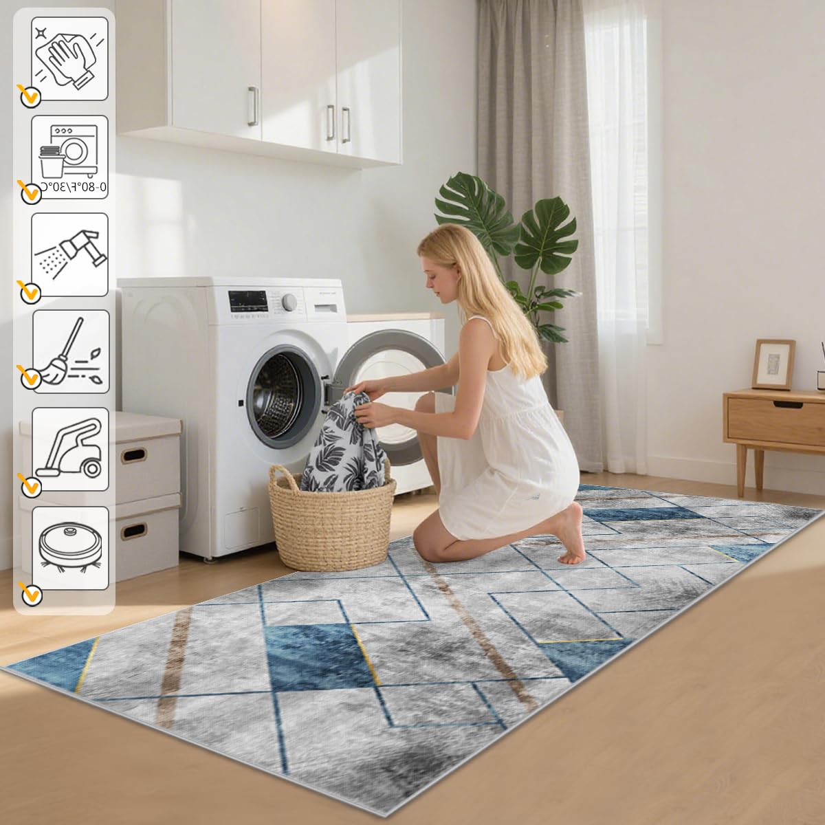 Tappeto Corridoio Lungo Tappeto Cucina Antiscivolo Lavabile 40 x 200cm Tappeto Ingresso Interno Tappeto Passatoia per Cucina Camera da Letto Lavanderie Corridoio Tappeto Casa Ingresso Grigio