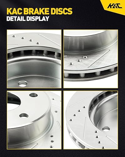 Miniatura 4 de KAC Front Brake Kit Ventilated Brake Rotors Disc and Brake Pads Kits for Elantr-a 11-16, ForteForte5Forte Koup 14-16, Veloste-r 12-16, Drilled &