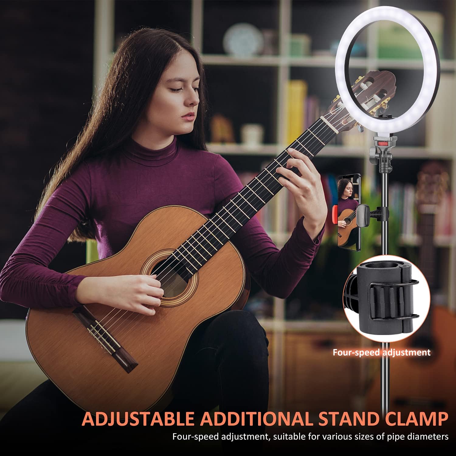 Super Deal Product Selfie Ring Light with Tripod Stand & Phone Tripod Holder, 10.2 inch UEGOGO 3 Modes LED Ring Light & Selfie Stick for Makeup/Photography/Live Streaming/YouTube TikTok, Compatible with iPhone/Android