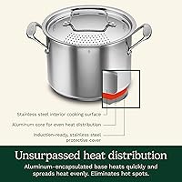 Vista 3 de Cuisinart 766S-22 - Olla para pasta de acero inoxidable de 6 cuartos de galón con tapa coladora Colección de utensilios de cocina clásicos de Chef