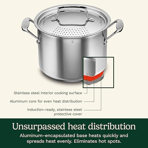 Miniatura 3 de Cuisinart 766S-22 6 Cuartos Olla de pasta de acero inoxidable con cubierta de colado para chefs-colección clásica de utensilios de cocina