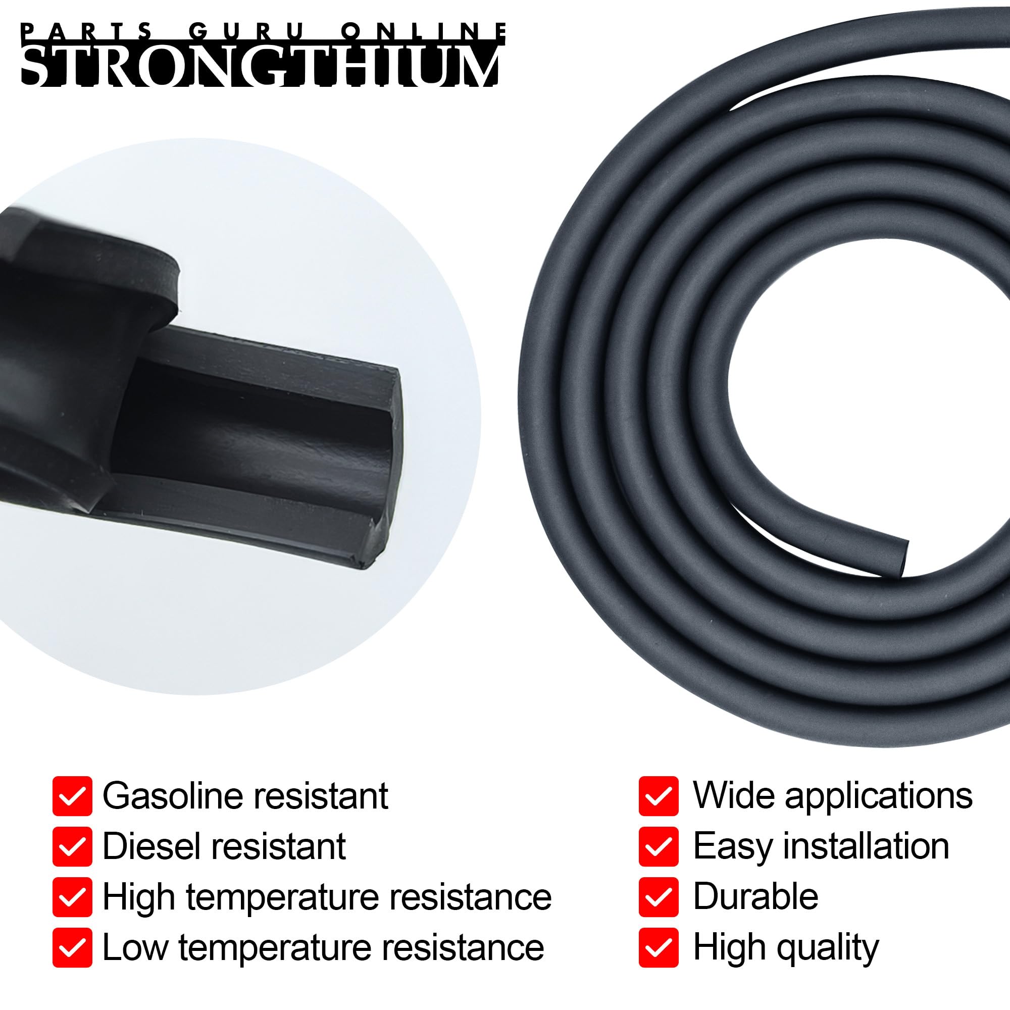 STRONGTHIUM Kit de manguera de combustible de 1/4 para Briggs and Stratton MTD Craftsman Troy Bilt Cub Cadet con 1/4 abrazaderas de gas válvula y filtros