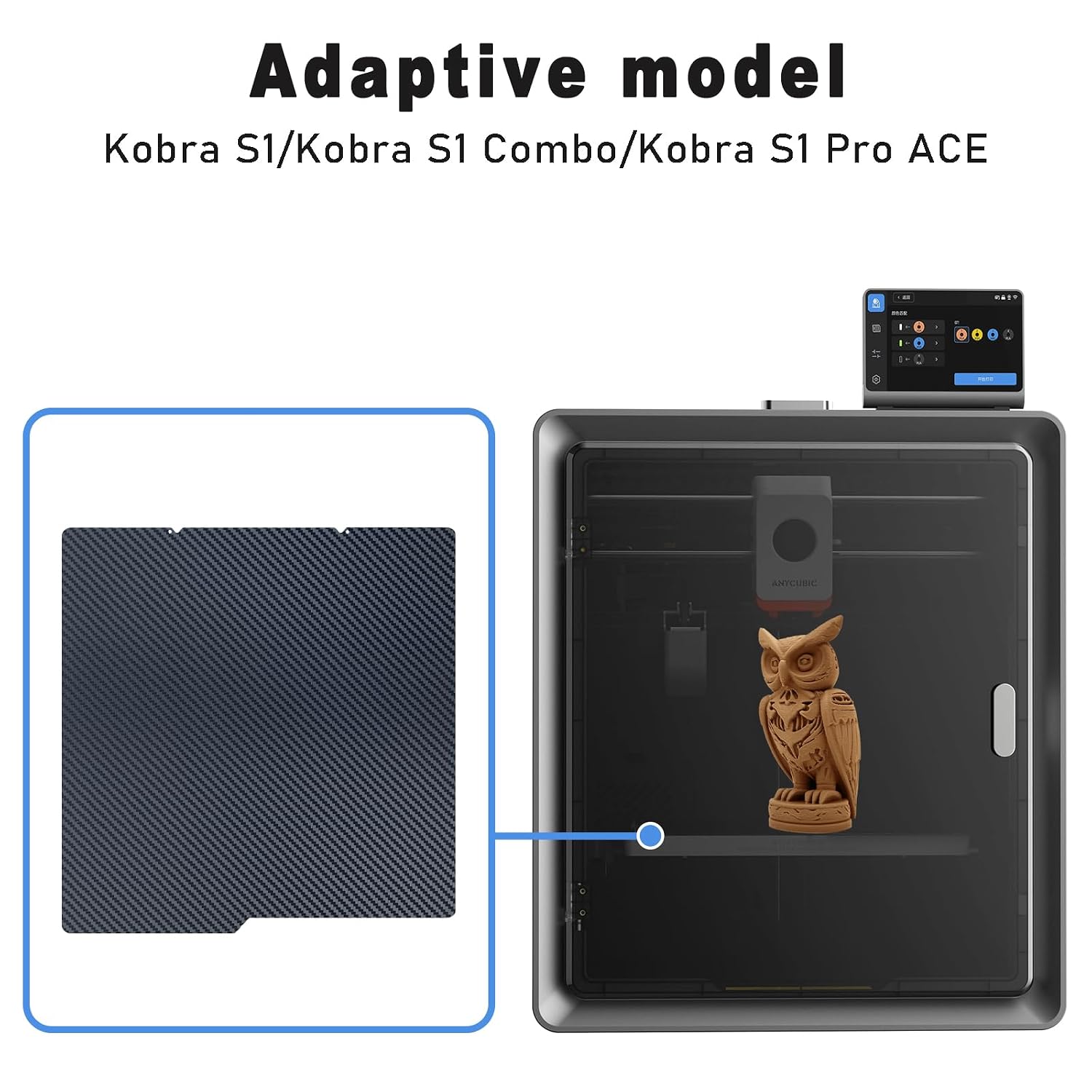 Textured PEI+Carbon Fiber PET Build Plate for Kobra X/S1 264x276mm image 5