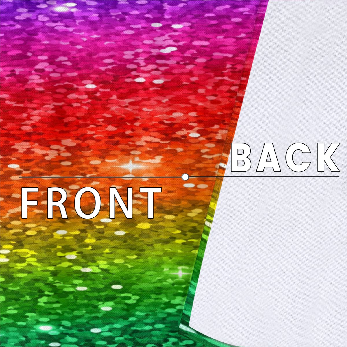 Fenster-Volant Mit Weißen Einhörnern Auf Regenbogen – 132x45 Cm, Polyester, Stangentasche