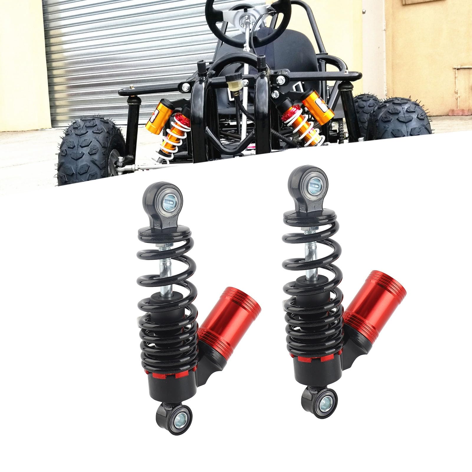 Amortyzatory ze Stopu Aluminium Motocykla Para Sprężyn o Wysokiej Wydajności do Motoru Terenowego ATV Go Kart Scooter Uniwersalna Instalacja Części Zamienne do Odległości Otworu Montażowego