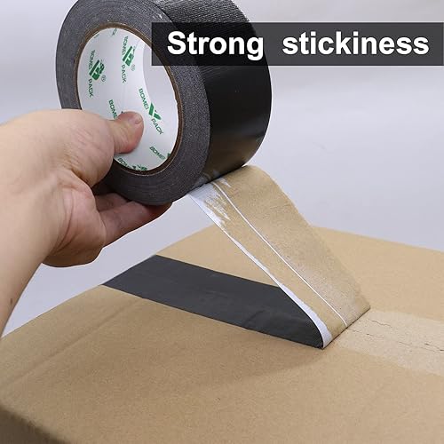 Miniatura 10 de BOMEI PACK Paquete de 5 rollos de cinta adhesiva negra para manualidades, cinta de sellado de conductos sin residuos, 0.327 in x 1.88 pulgadas x 35