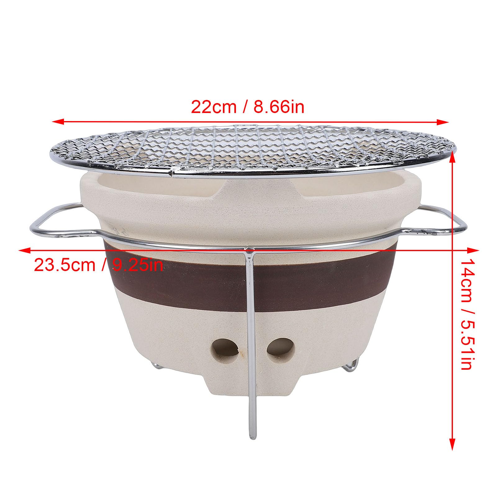 Cocoarm Ceramiczny Piec na Węgiel Drzewny z Gliny, Piec do Parzenia Herbaty i Mały Grill do Domowego Pikniku na świeżym Powietrzu