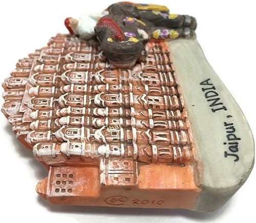 Vista 3 de WitnyStore Pequeño imán de 2 pulgadas del Palacio Hawa Mahal en Jaipur India Miniatura hecha a mano de resina 3D Asia Monumento turístico