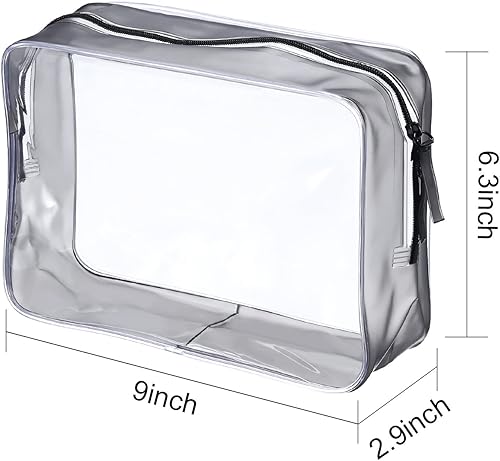 Miniatura 2 de Pangda Paquete de 5 bolsas de transporte de artículos de tocador transparentes de PVC con cremallera bolsa de maquillaje portátil para vacaciones