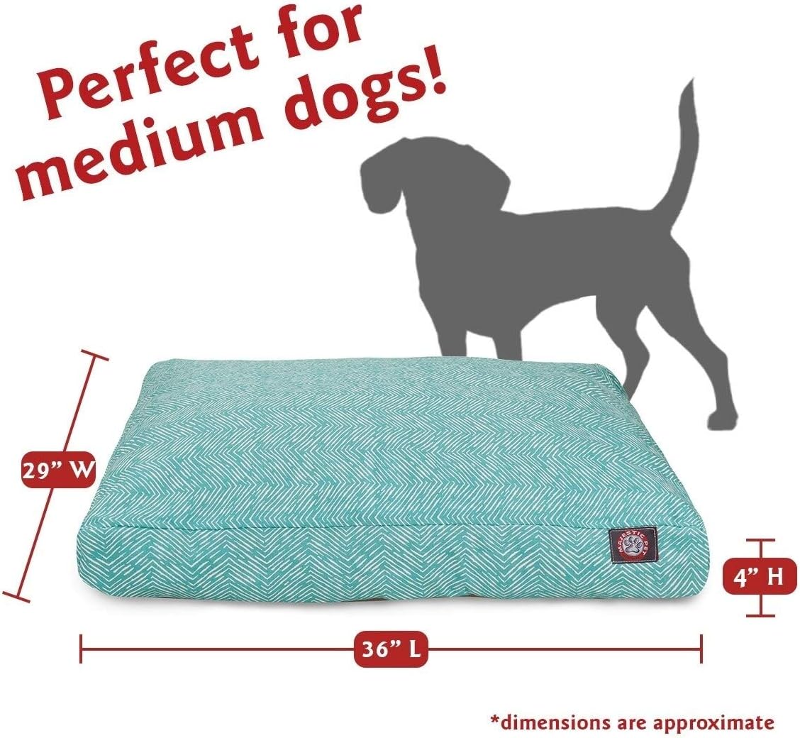 Teal Native Rectangle Indoor Outdoor Pet Dog Bed With Removable Washable Cover By Majestic Pet Products, Small