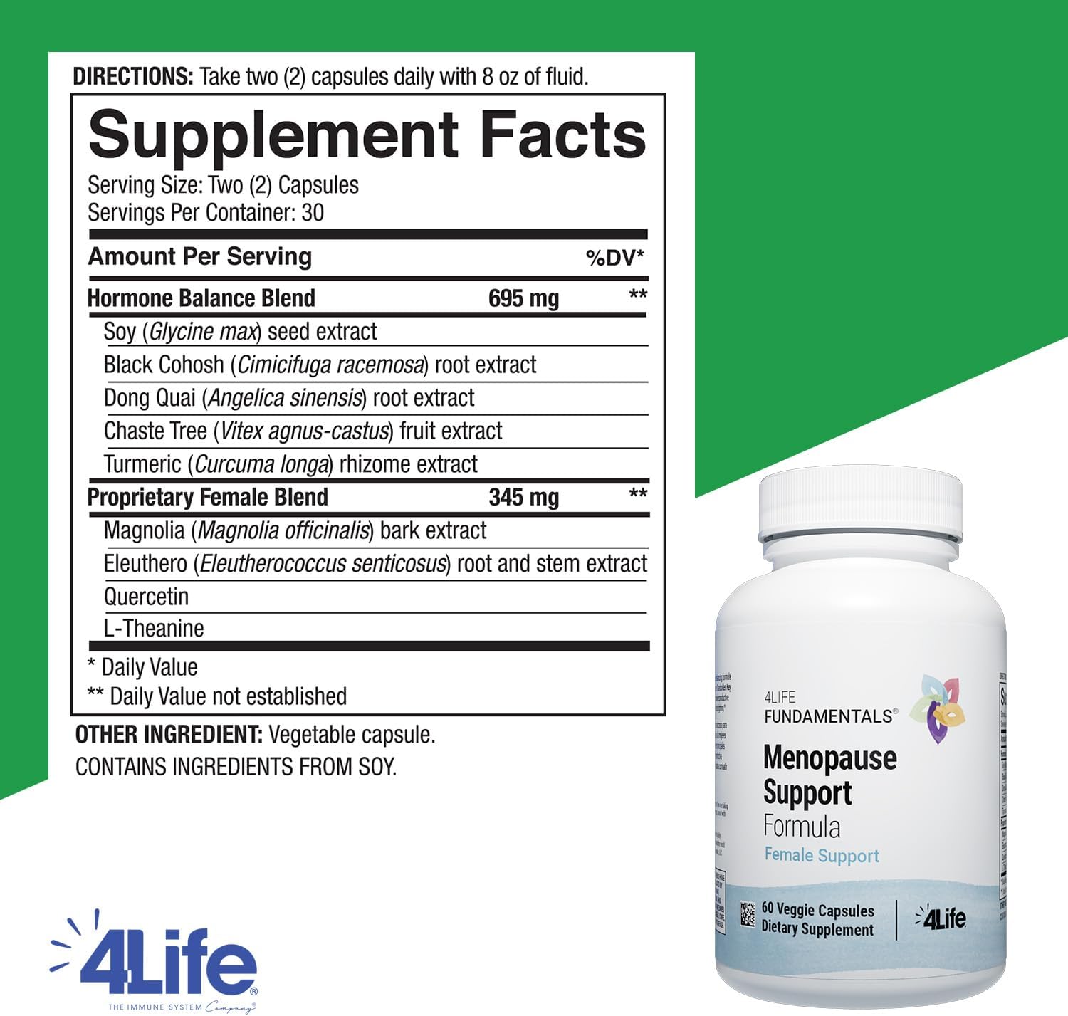 4Life - BioGenistein Ultra - Menopause Support Formula - Soy Isoflavones, Black Cohosh & Chaste Tree with Quercetin & Turmeric - 60 Veggie Capsules - Image 3