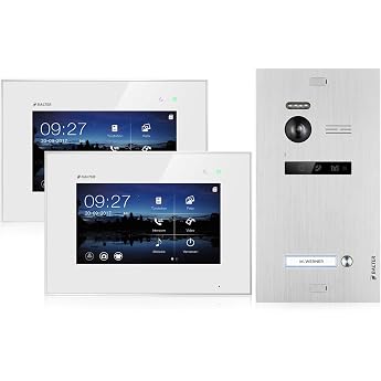 Balter Evo video door intercom 2 x touch screen 7 inch monitor 2-wire bus door station for 1 family house 150  wide angle camera