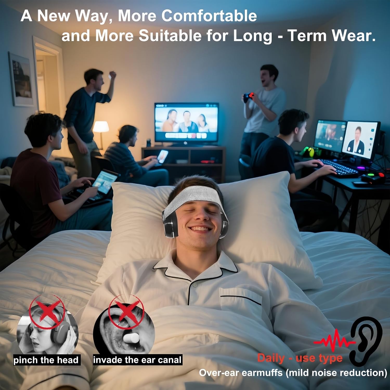 Sleep Ear Muffs Noise Reduction with Earplugs Noise Cancelling Earmuffs Lightweight Sound Proof Ear Protection