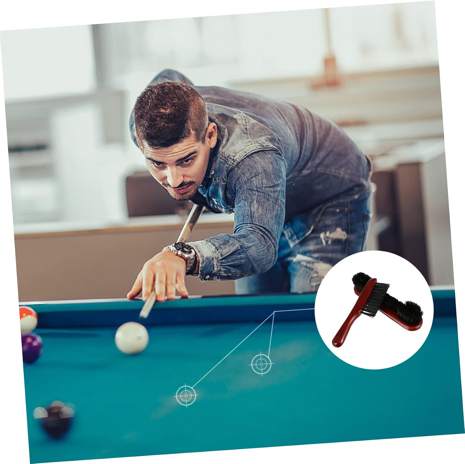 BESPORTBLE Billiards Cleaning Kit Pool Table Brush Snooker Rail Brush Billiards Accessories Kit