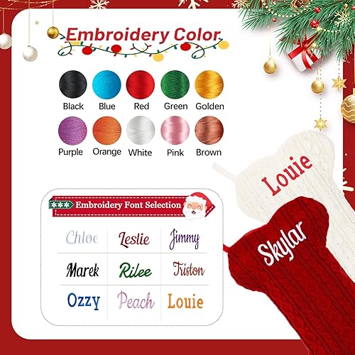 Miniatura 69 de Calcetines de Navidad personalizados, calcetines de Navidad bordados personalizados, calcetines de Navidad grandes de terciopelo de 18 pulgadas, Hm