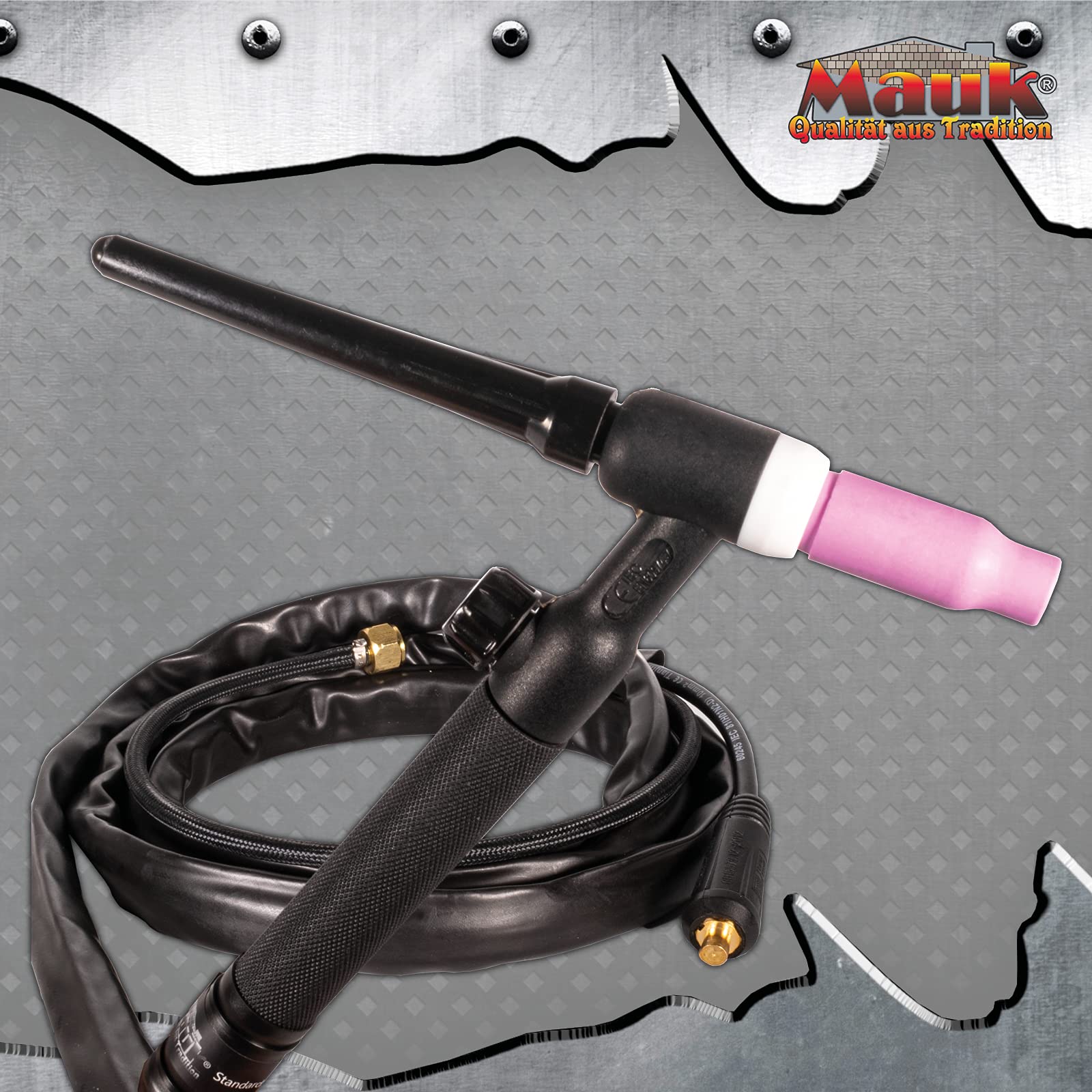 MAUK® Universal Keramik Lift-Tig Brenner Schweißbrenner | 3 Meter Schlauchpaket mit Zubehör und 9mm Dorn für WIG Schweißgeräte Schweißzubehör | TIG Torche