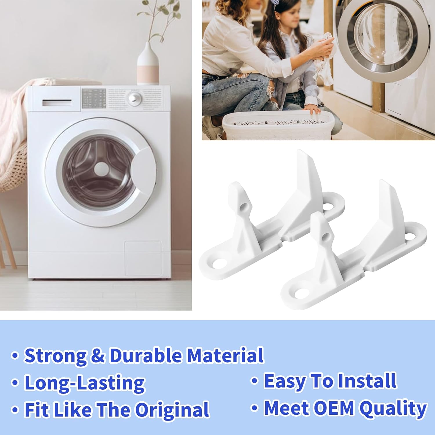 2 Pack 131763310 Washer Door Striker Replacement Part Compatible with Frigidaire & Kenmore Washer - Replaces 134456600 131763300 AP3580441 PS890617
