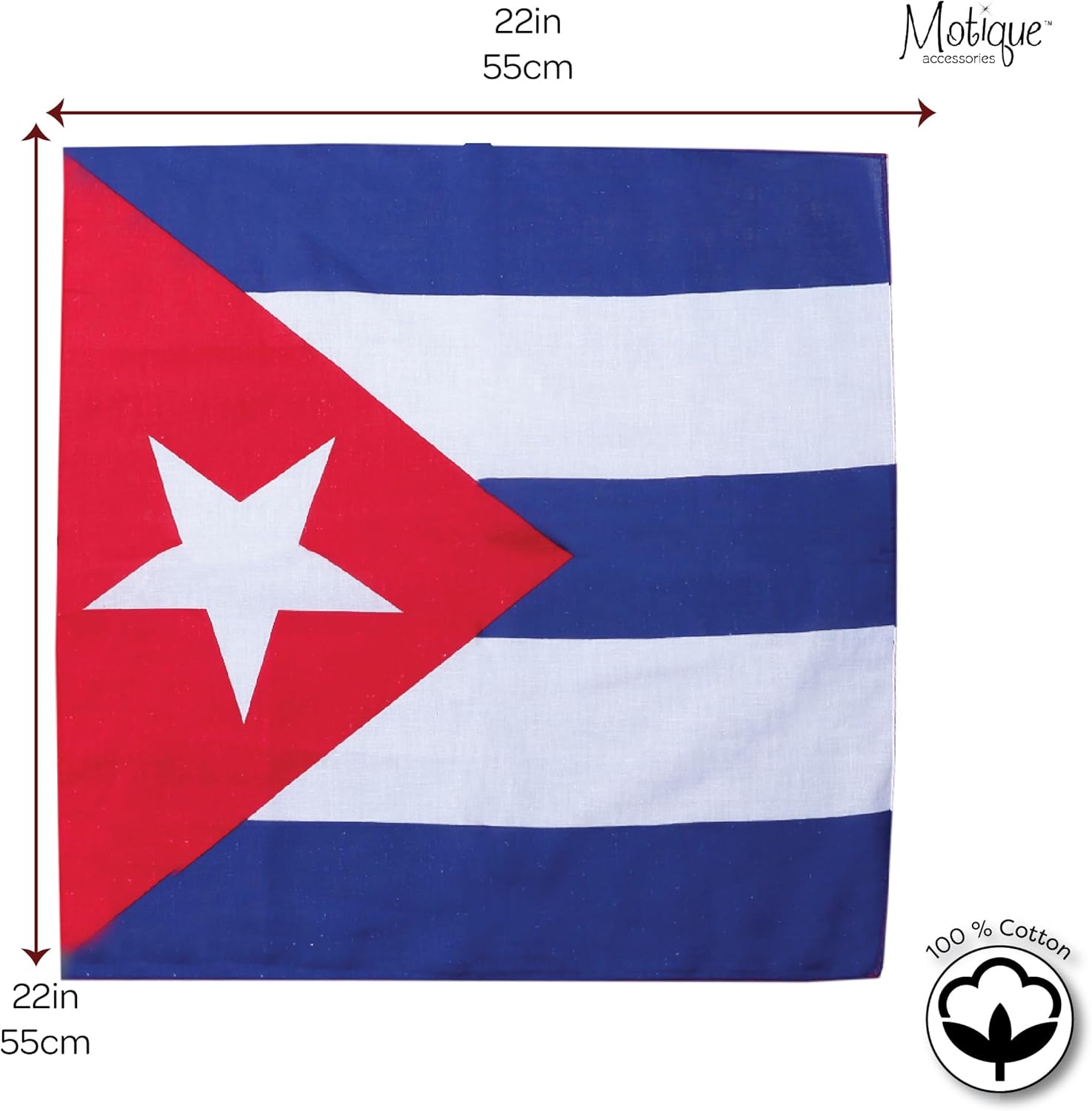 Motique Accessories Set of 3 Large Cotton Bandanas - Carribean Flags - Image 5