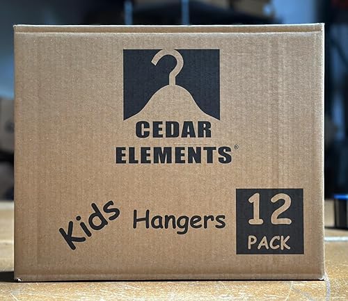 Miniatura 8 de Cedar Elements Perchas de cedro para niños grandes, paquete de 12 unidades para niños talla 4T-10 (sin barra de pantalones)