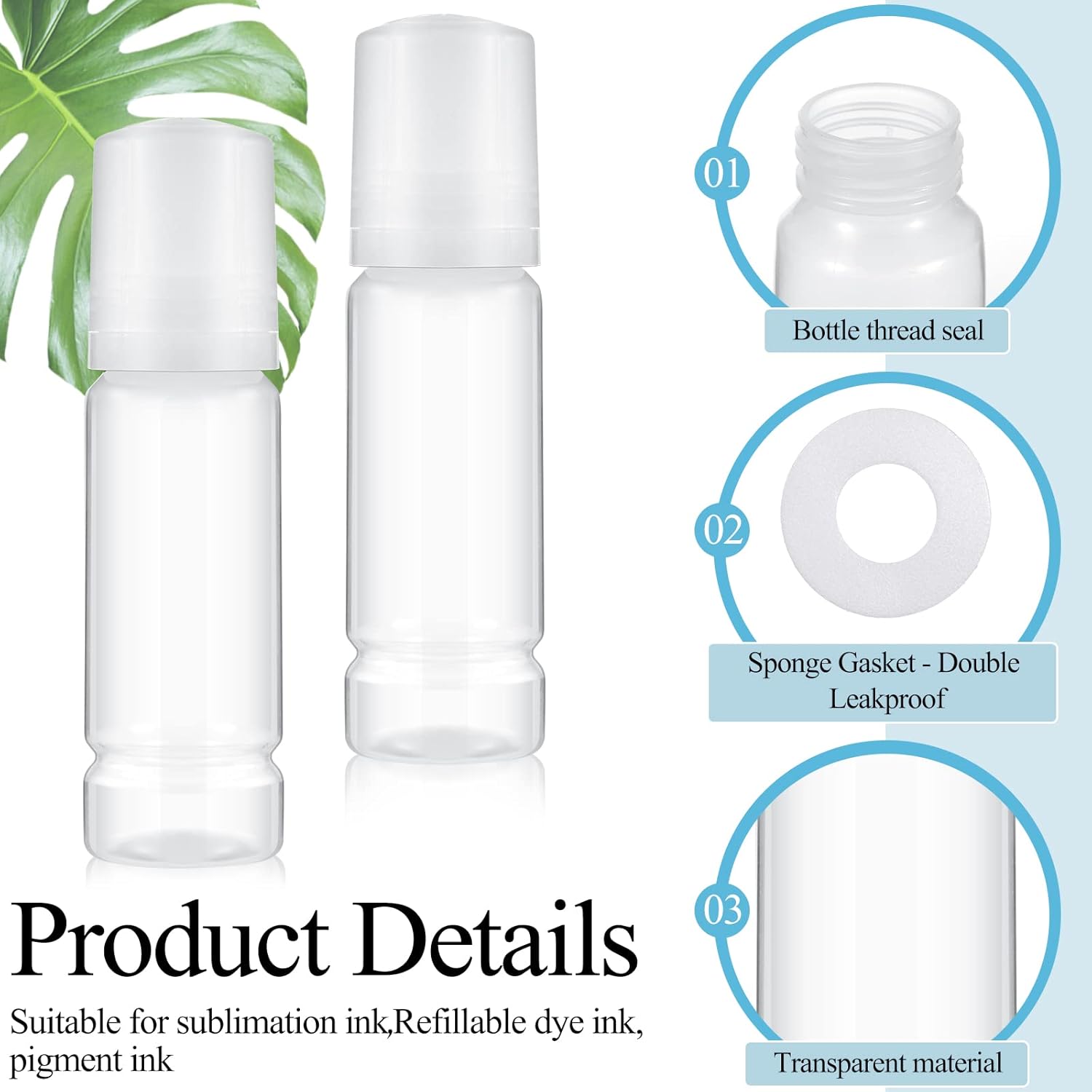 Zubebe 12 Pieces 70ml Empty 502 Ink Refill Bottles Universal Empty Ink Bottles