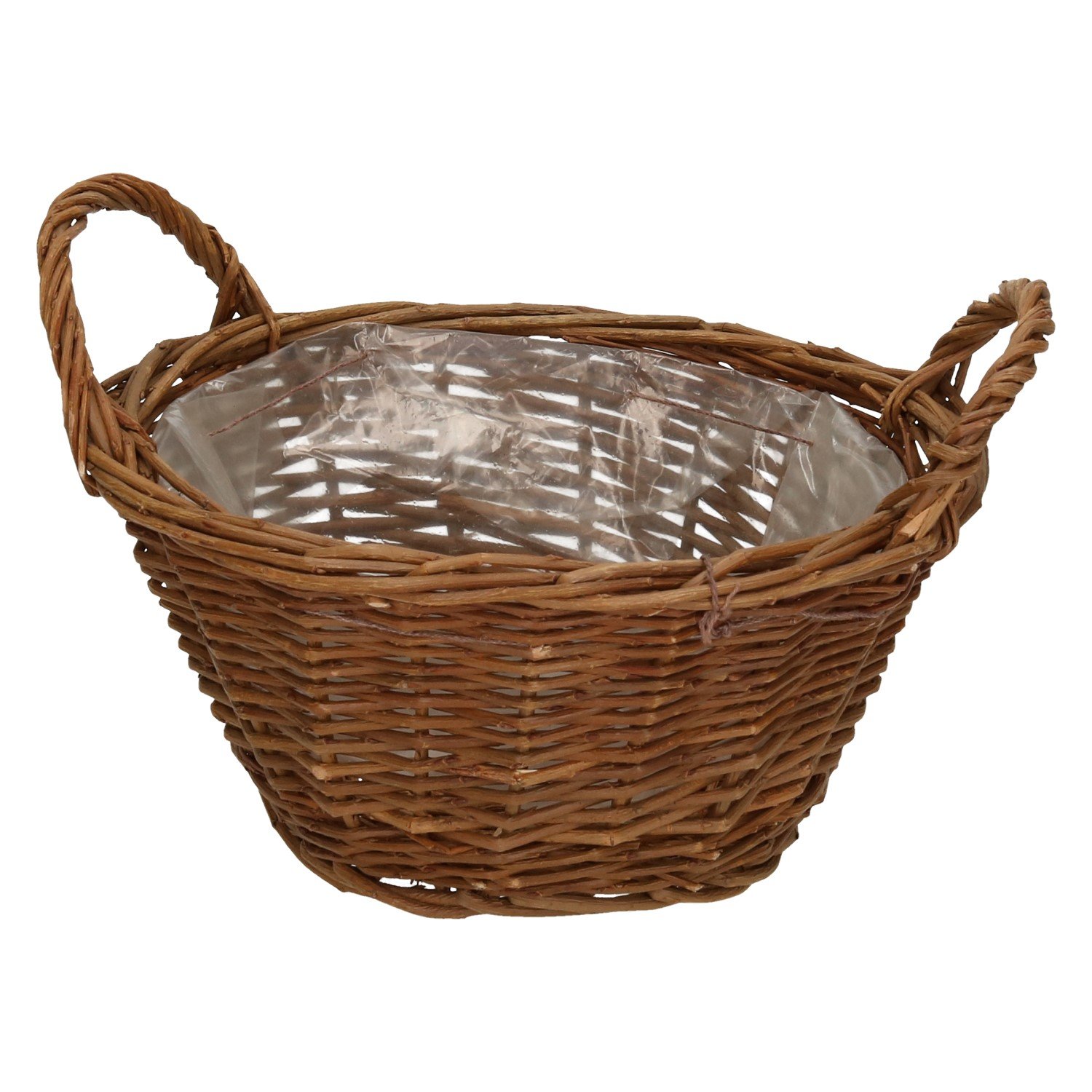 Fioriera sospesa con cesto di fiori in rattan con catena sospesa