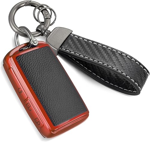 Miniatura 43 de Funda para Llavero de Audi con Accesorios de Llavero de Cuerda Trenzada de Metal, Estuche Suave Mejorado para Llave A3 A6-A8 E-Tron S3 RS6-7 SQ7-8