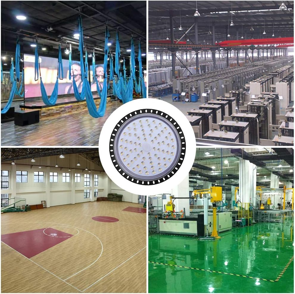 LED High Bay Light 300W, 10 Pack 6500K 30000LM UFO High Bay Light Fixture with Brackets, IP65 Waterproof Commercial Bay Lighting for Warehouse, Workshop, Garage, Equiv to 1200W MH/HPMH/HPS