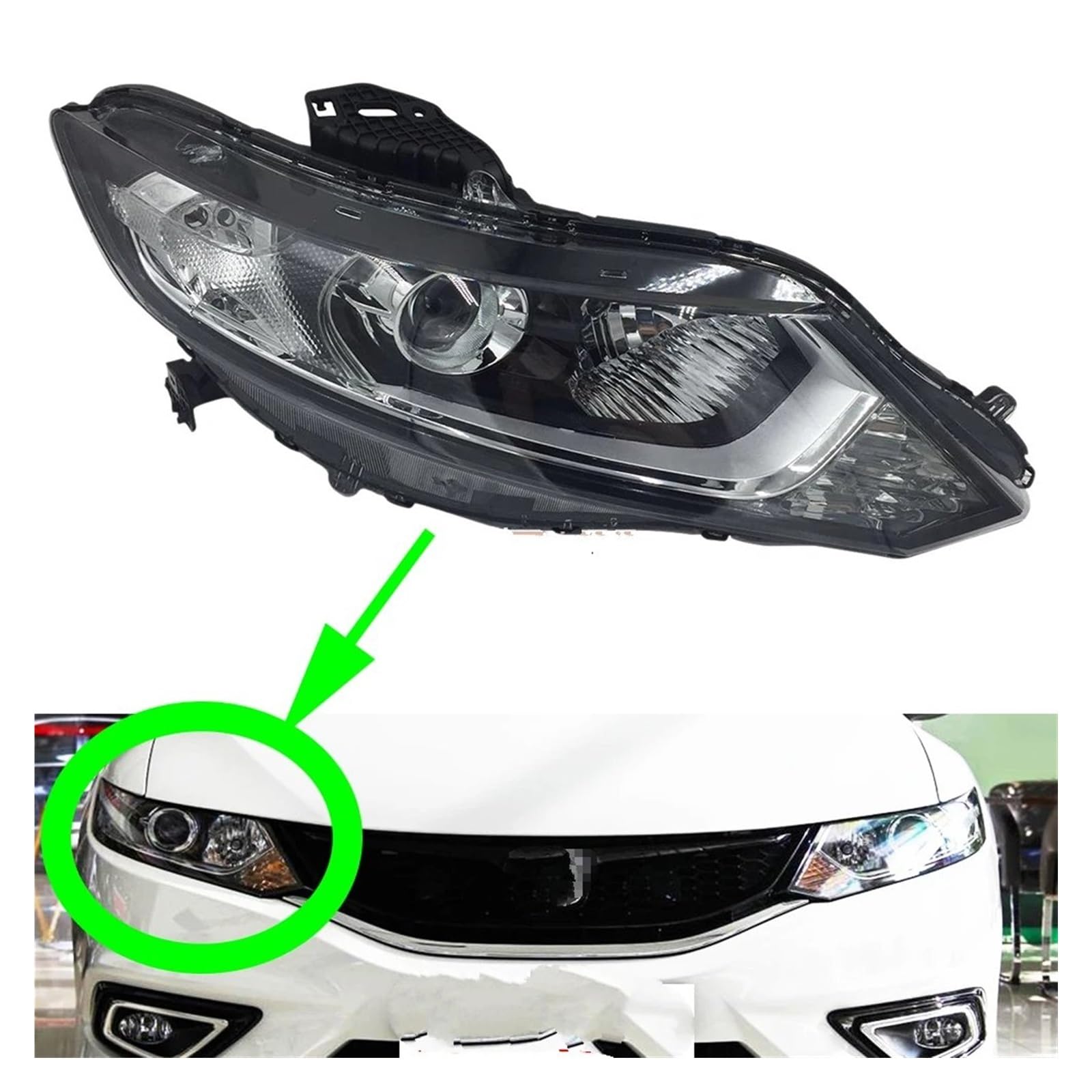 Gruppo Faro Anteriore Per Jade 2013 2014 2015 2016 Fari Gruppo Fari Auto Con Sostituzione Luce Di Marcia Diurna Gruppo Luci Auto Completo Anteriore Fari Driver Faro(Halogen,1 Pcs Right Side)